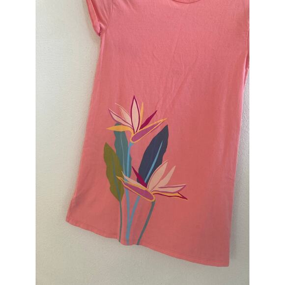 Tea Collection Pink Flower T-Shirt Dress Age 8 - Picture 2 of 11